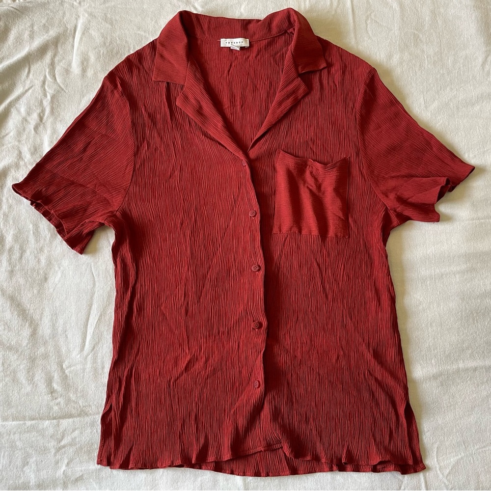 Red Button Down